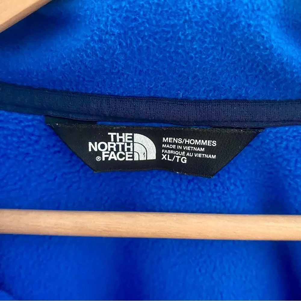 The North Face Soft Shell Fleece lined Blue Full Zip Up Size XL